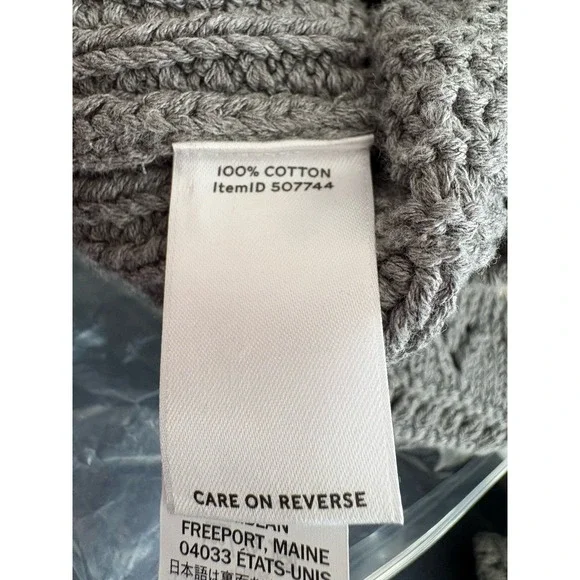 LL Bean Signature 100% Cotton Fisherman Fair Isle Cardigan Sweater Nordic Thick - Picture 7 of 7